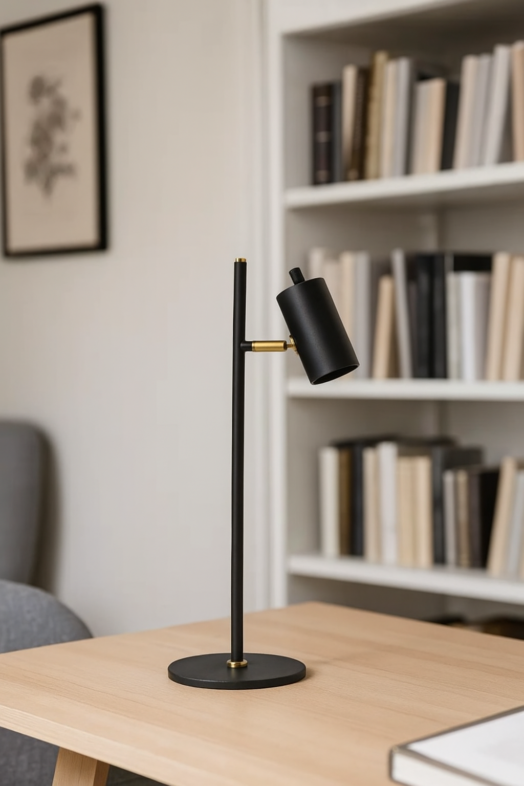 Hdc Nordic style bedroom living room study desk bedside Black/White Table lamp