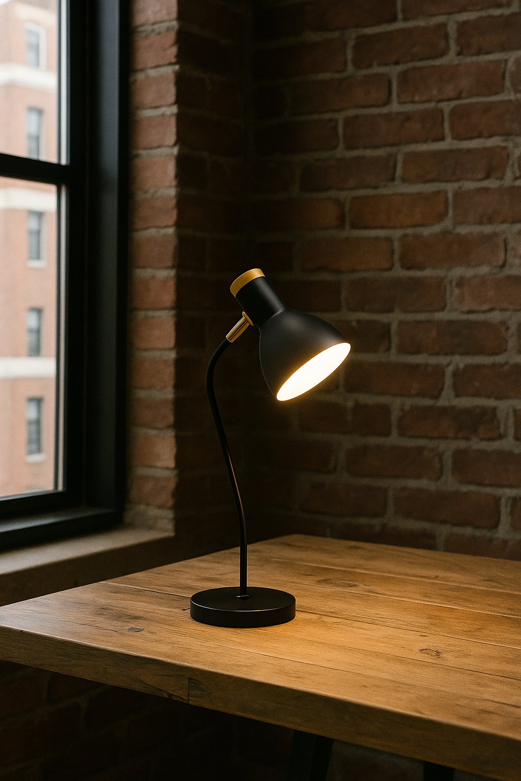 Hdc Creative Sleek Black/White Office Lamp Study Bedroom Night Light Bedside Table Lamp