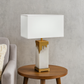 Hdc Modern Antique Brass Finish Table Lamp With Glass Shade