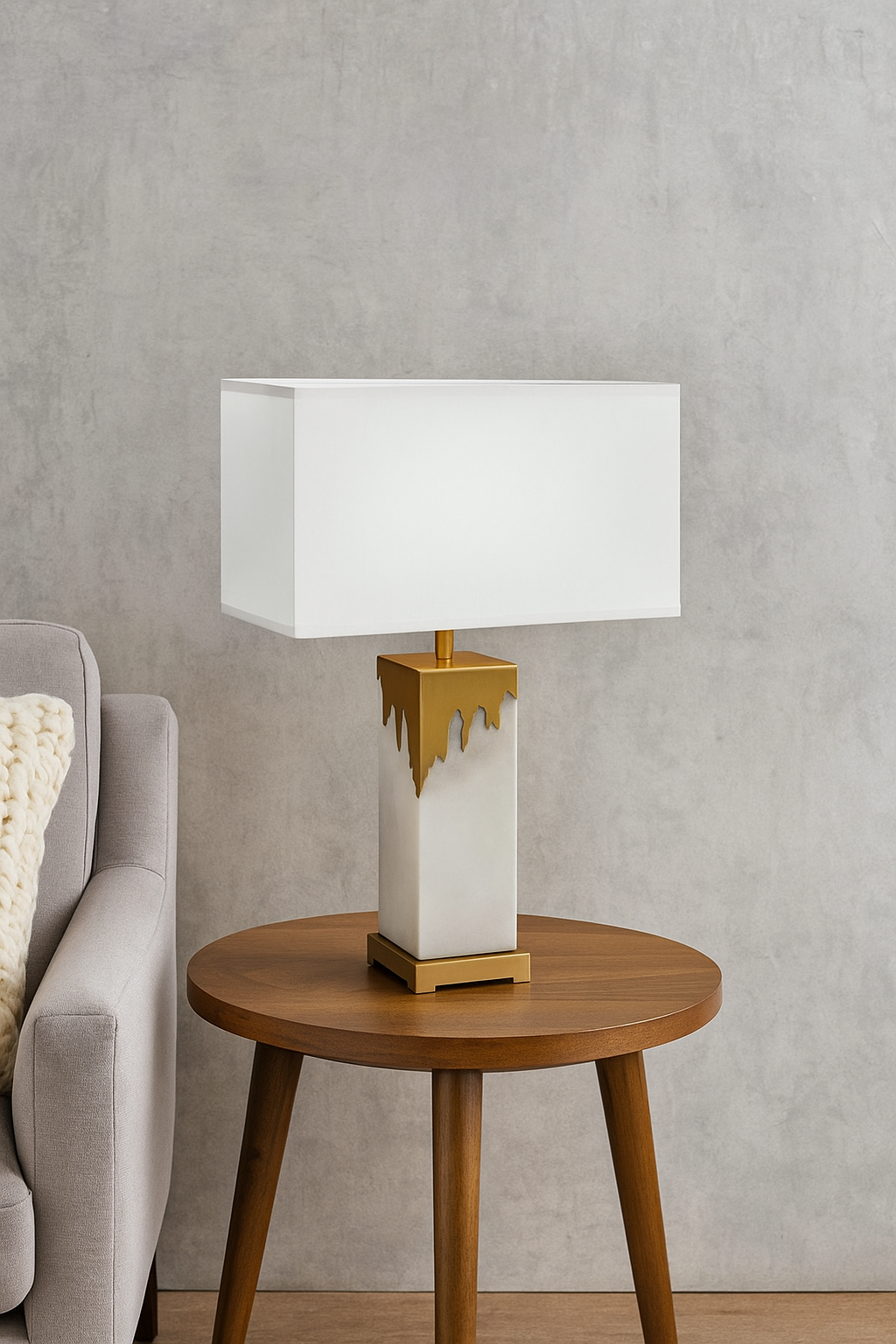 Hdc Modern Antique Brass Finish Table Lamp With Glass Shade
