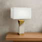 Hdc Modern Antique Brass Finish Table Lamp With Glass Shade