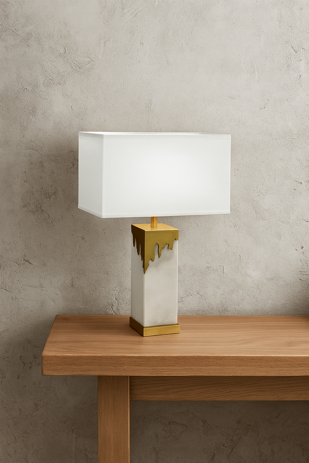 Hdc Modern Antique Brass Finish Table Lamp With Glass Shade