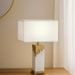 Hdc Modern Antique Brass Finish Table Lamp With Glass Shade