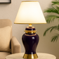 Hdc Lean Modern Purple Ceramic Nightstand Lamp With High-quality Fabric Lampshade