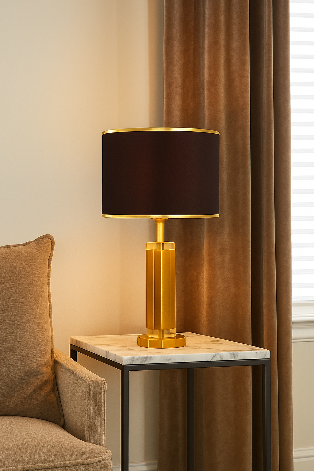 Hdc Luxury Modern Crystal Table Lamp With High-quality Fabric Lampshade