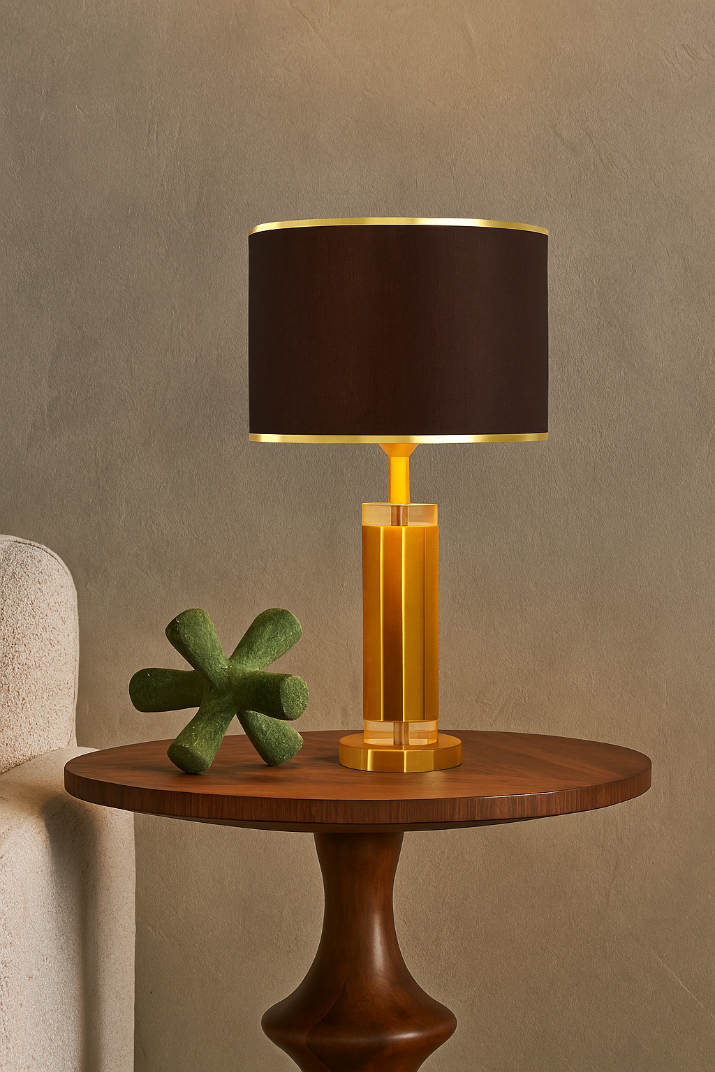 Hdc Luxury Modern Crystal Table Lamp With High-quality Fabric Lampshade