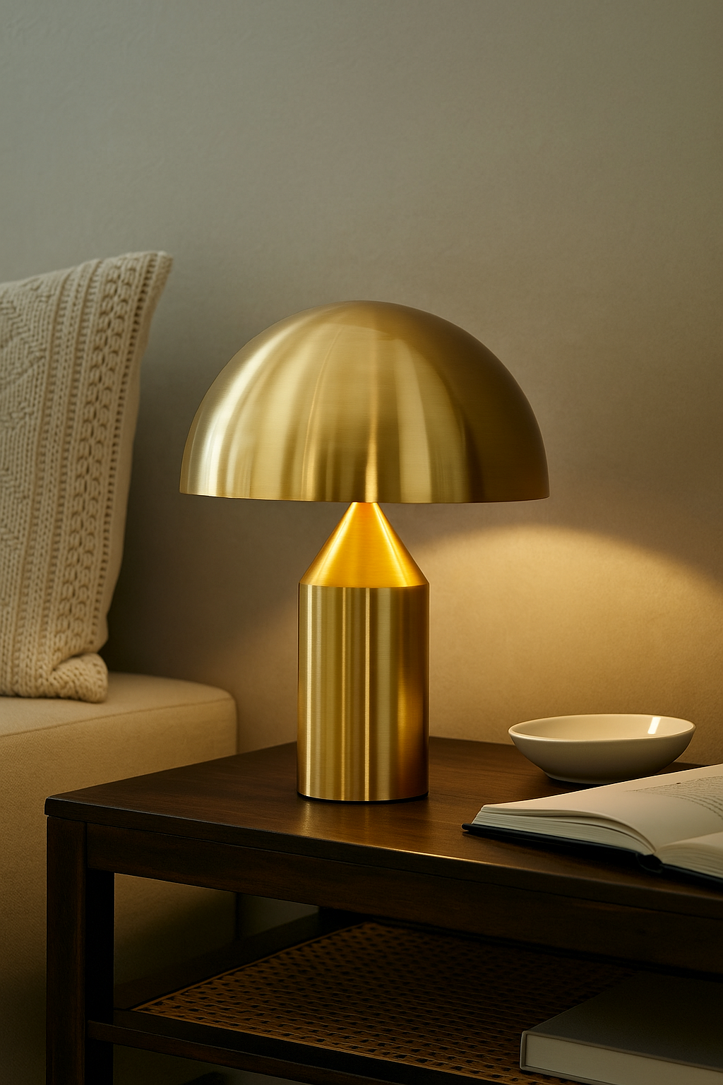 Hdc Mushroom Modern Architect LED Desk Lamps, Luxury Decorations Made of Nordic Chrome Metal with Warm White Light- Black