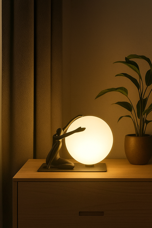 HDC Humanoid Holding Ball Sculpture Table Lamp