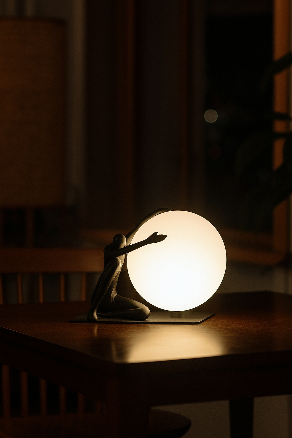 HDC Humanoid Holding Ball Sculpture Table Lamp