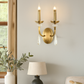 HDC 2 Light Vintage Brass Gold Italian Wall Light For Living Room Drawing Room Bedroom - Warm White