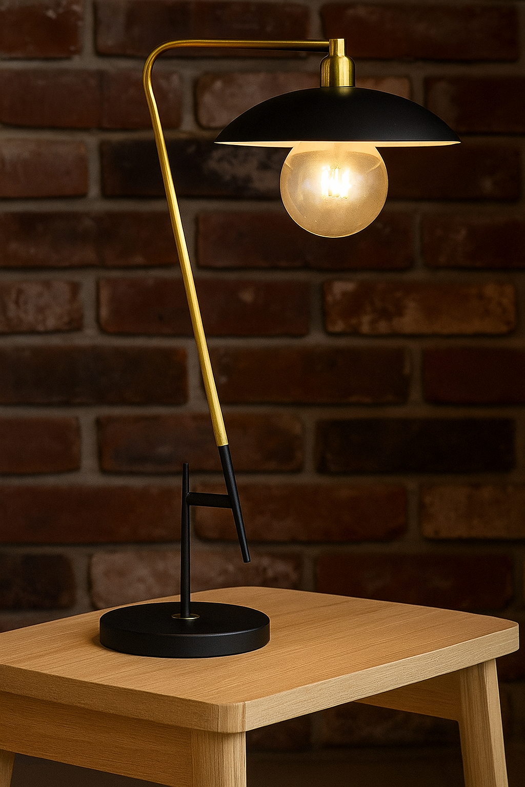 Hdc Modern Contemporary Black Gold Adjustable Table Lamp