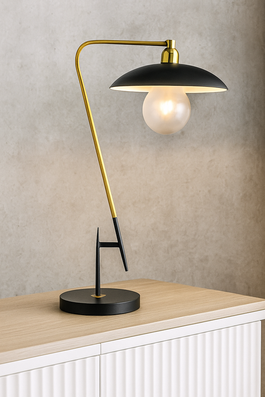 Hdc Modern Contemporary Black Gold Adjustable Table Lamp
