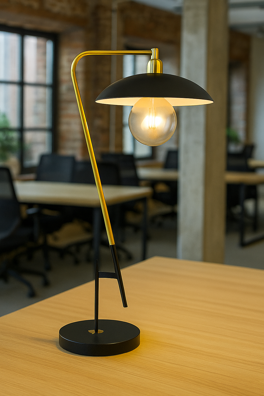 Hdc Modern Contemporary Black Gold Adjustable Table Lamp