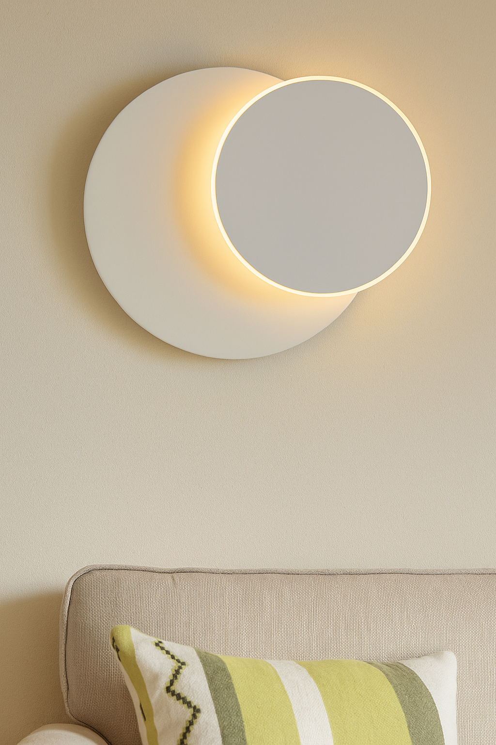 HDC White Sconce Wall Lights 360 Degrees Round Led Wall Lamp For Bedroom Living Room