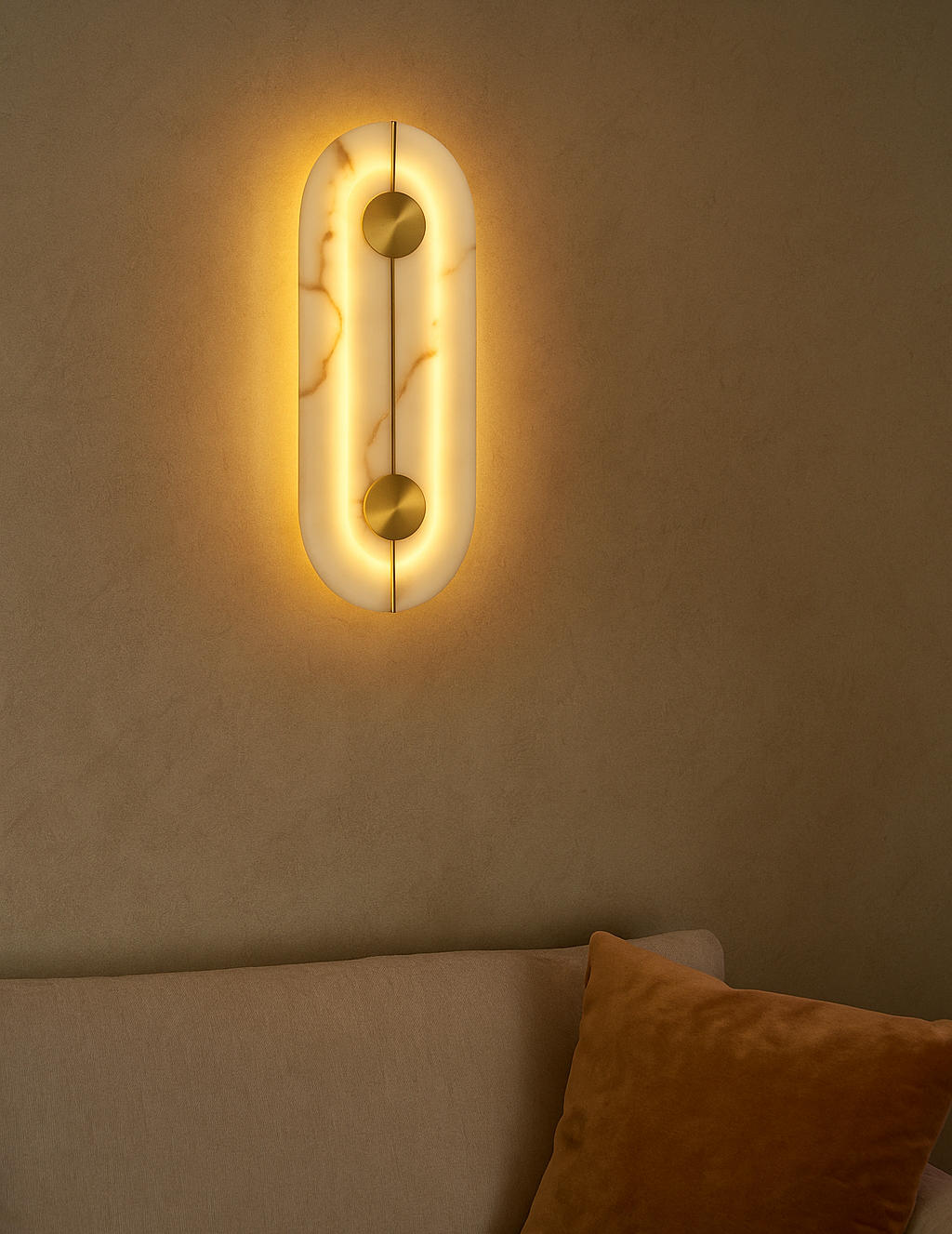 HDC Marble Glow Dual Disc Luxury Iron & Marble Designer LED Wall Light