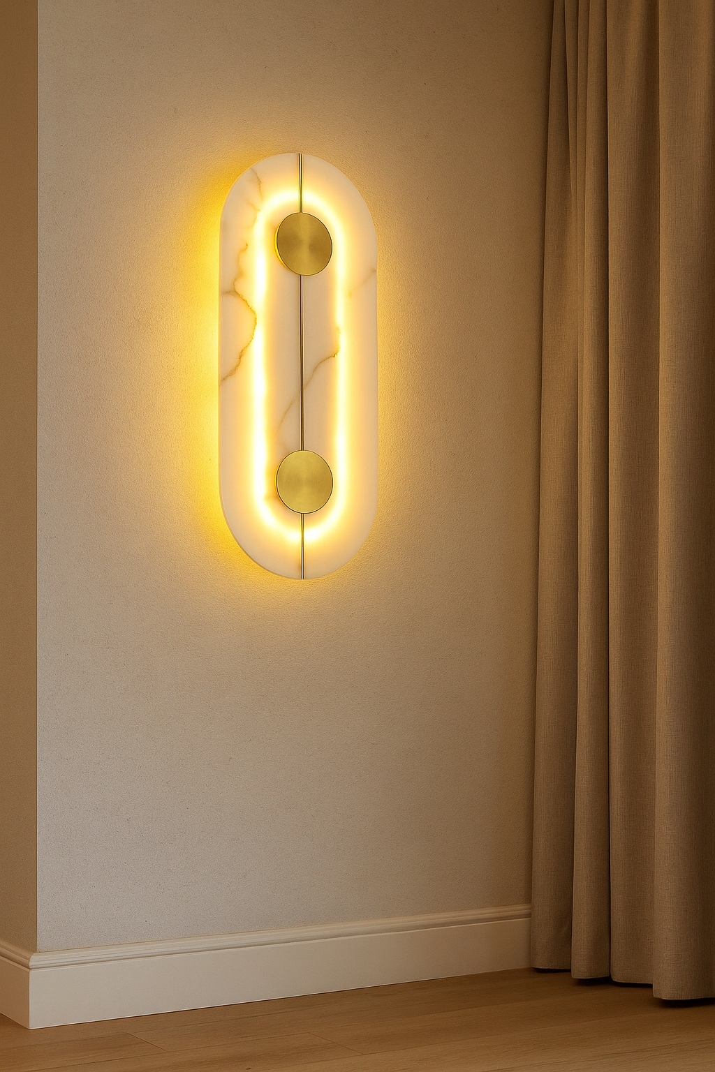 HDC Marble Glow Dual Disc Luxury Iron & Marble Designer LED Wall Light