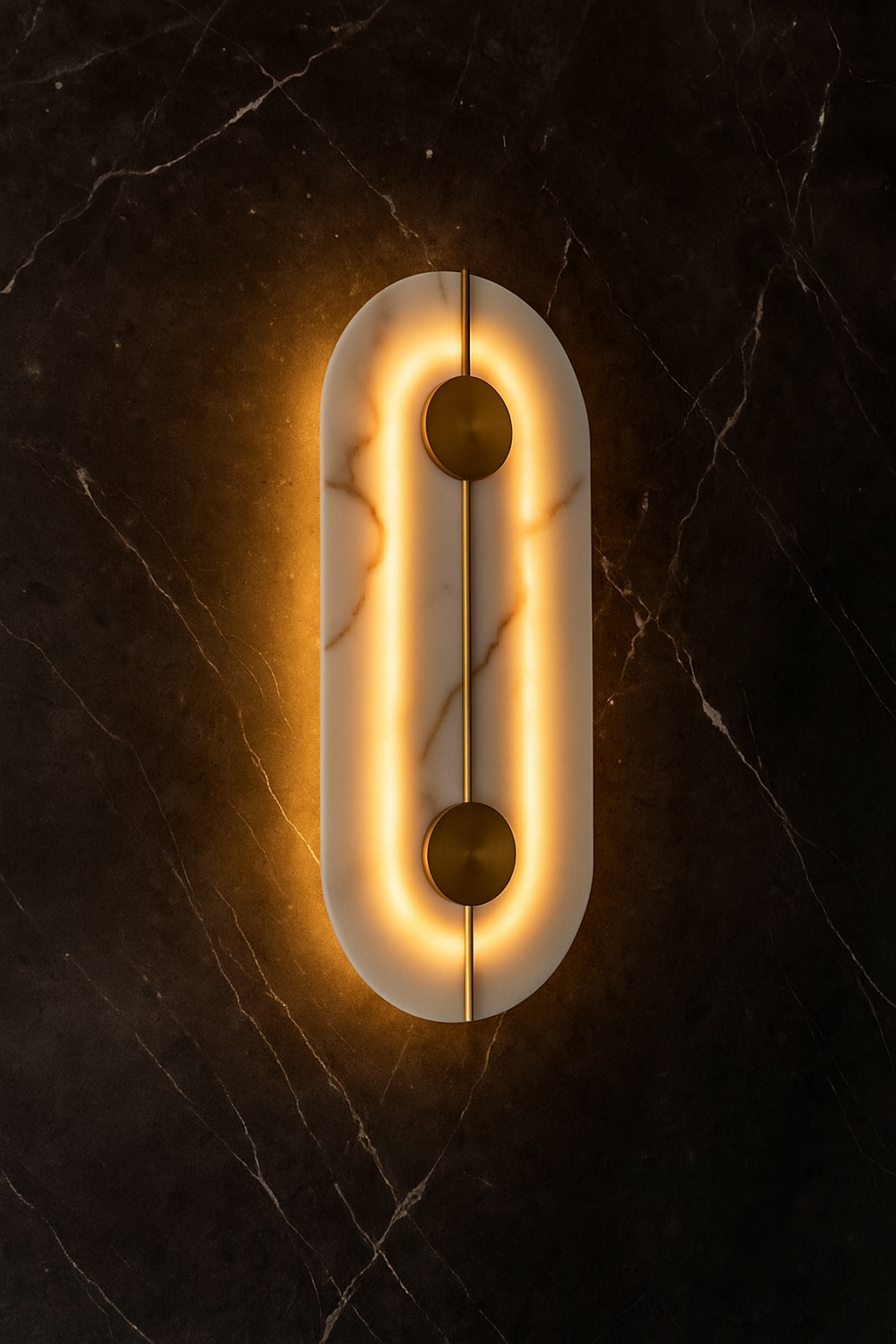 HDC Marble Glow Dual Disc Luxury Iron & Marble Designer LED Wall Light