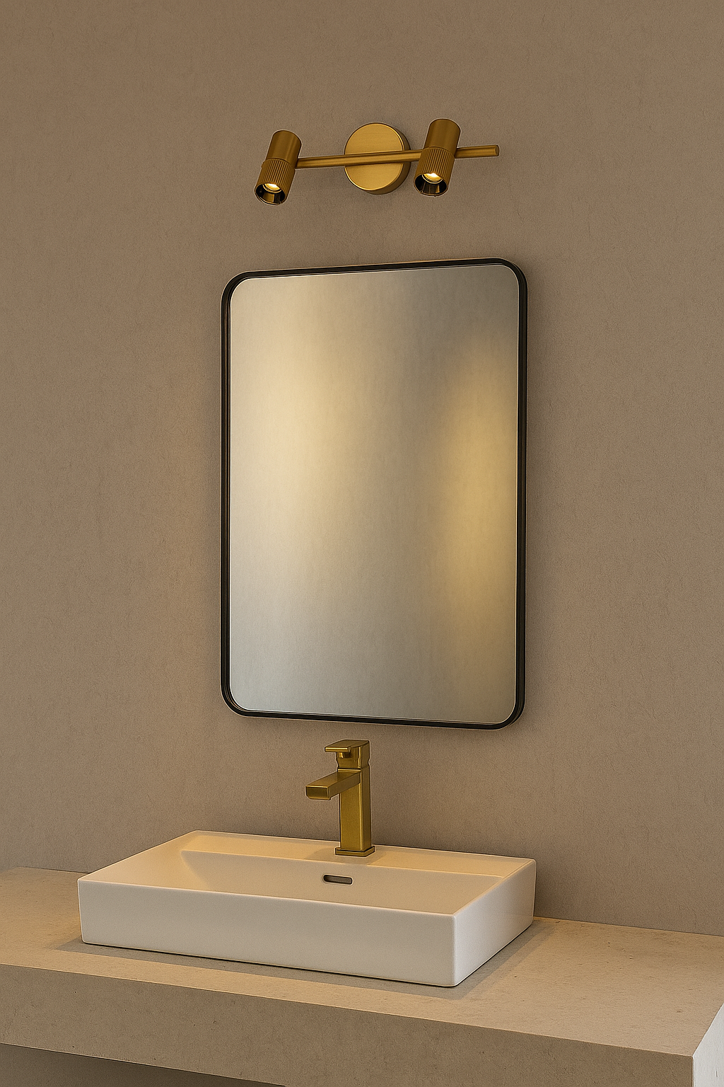 HDC 12w Modern Golden Body Led Wall Light Mirror Vanity Picture Lamp - Tricolor