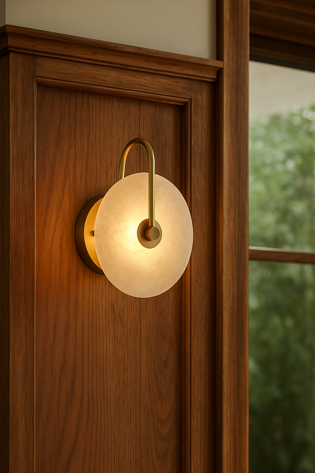 HDC Marble Halo Round Iron & Marble Designer LED Wall Light