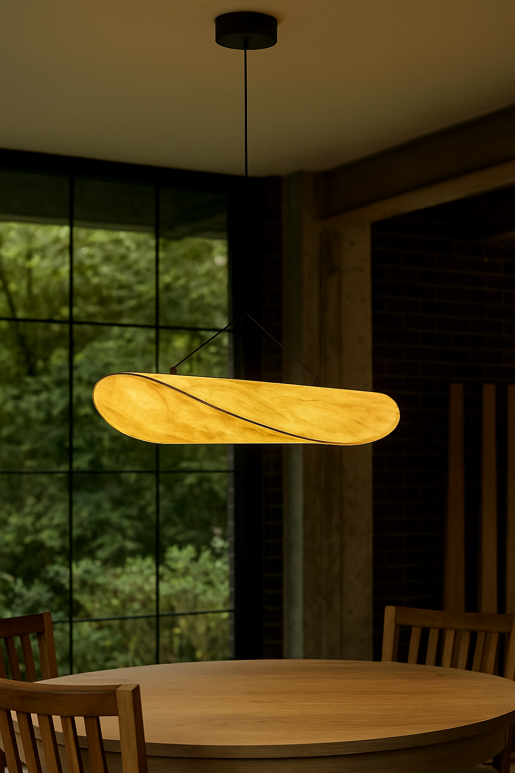HDC Modern Curved Shell Pendant Light – Sculptural Warm LED Ceiling Lamp for Dining, Lounge & Contemporary Interiors