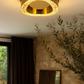 HDC Luxury Crystal Rim LED Ceiling Light – Modern Gold Flush Mount for Living Rooms, Bedrooms & Hallways