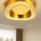 HDC Luxury Crystal Rim LED Ceiling Light – Modern Gold Flush Mount for Living Rooms, Bedrooms & Hallways