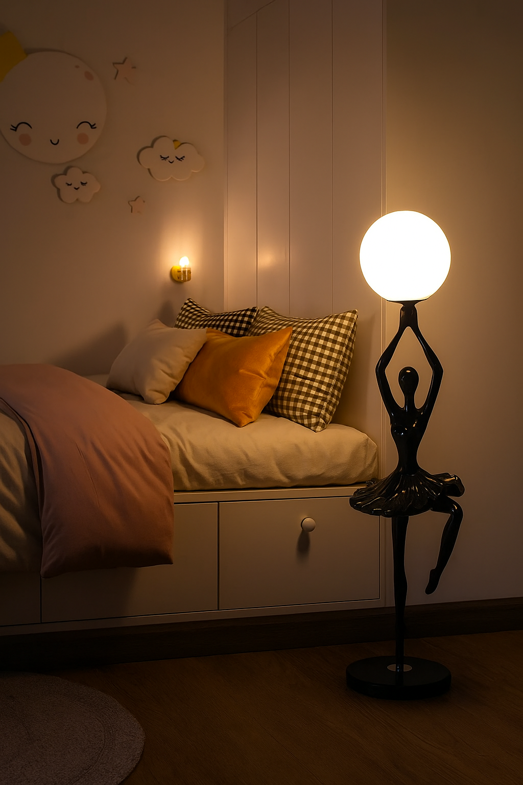 Hdc Girl's Room Dance Girl Standing Lamp Modern Bedroom Art Design led Children's Room Floor Lamp