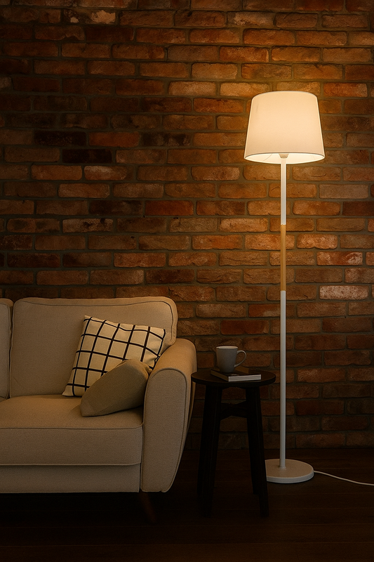 Hdc Nordic Floor Lamp With metal body and linen shade