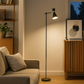 Hdc Black Floor Lamp with Metal Shade For Living Room, Bedroom