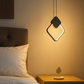 HDC Led 1 Light Modern Pendant Lighting Bedside Minimalist Aluminium - Black (Square)
