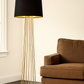 HDC Black & Gold Cage Floor Lamp For Living Room