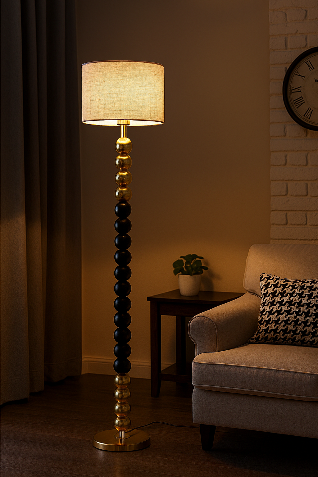 Hdc Gold Black Stacked Ball Floor Lamp For Living Room Bedroom