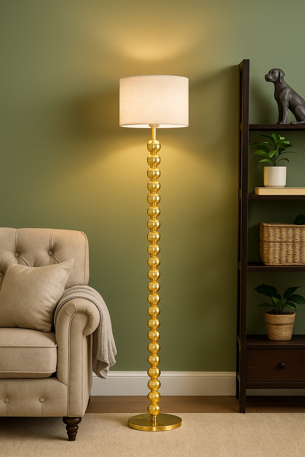 Hdc Golden Stacked Ball Floor Lamp For Living Room Bedroom