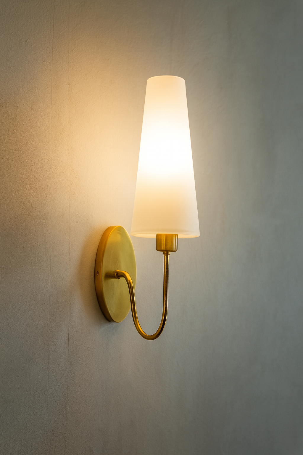 HDC Black & White Gold-Plated Fabric Shade Wall Light