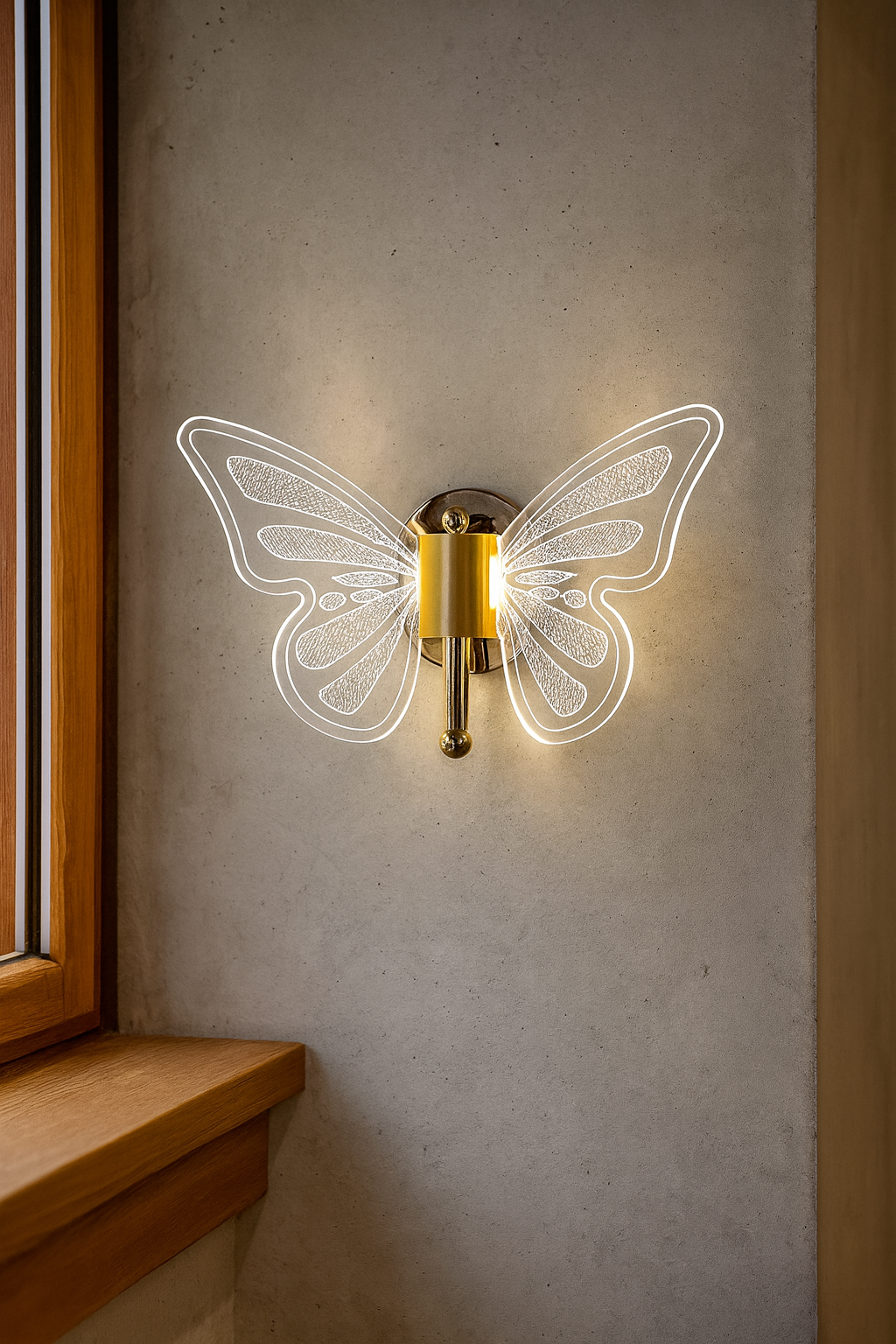 HDC Luminous Butterfly Acrylic LED Wall Light For Living Room