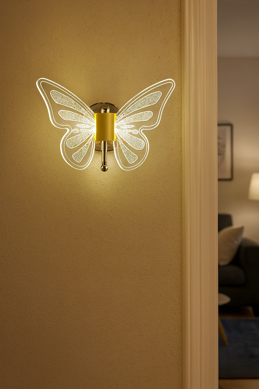HDC Luminous Butterfly Acrylic LED Wall Light For Living Room