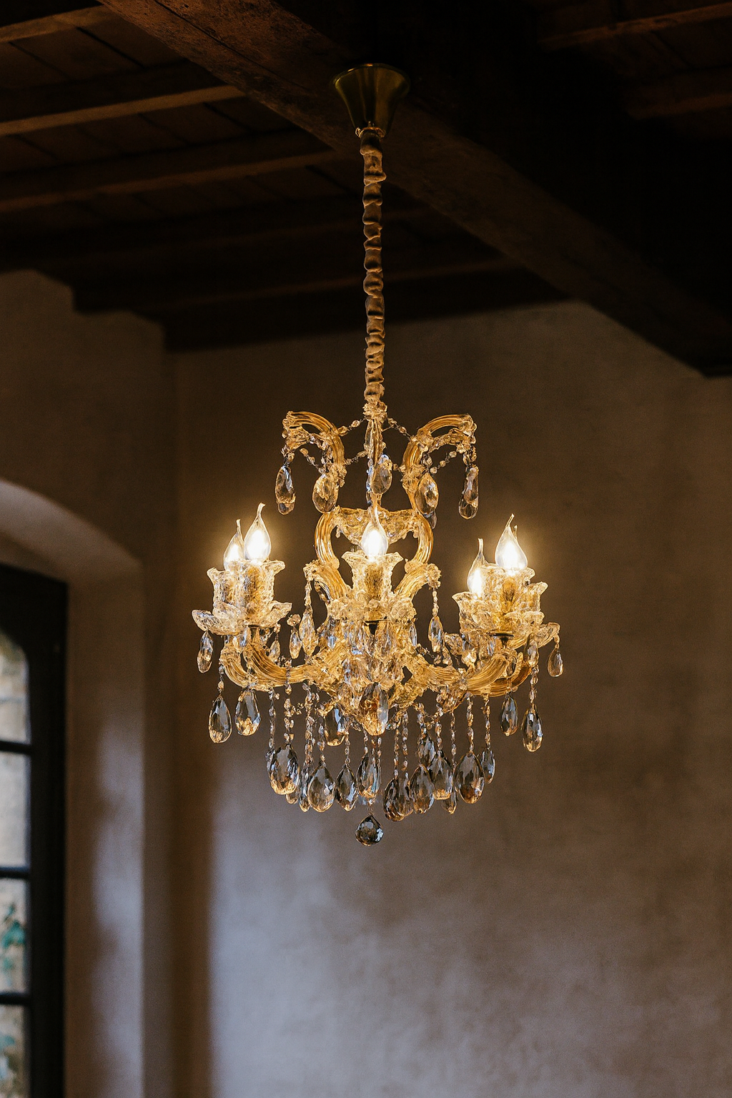 HDC 9 Lights Imperial Crystal Crown Italian Chandelier For Dining Hall