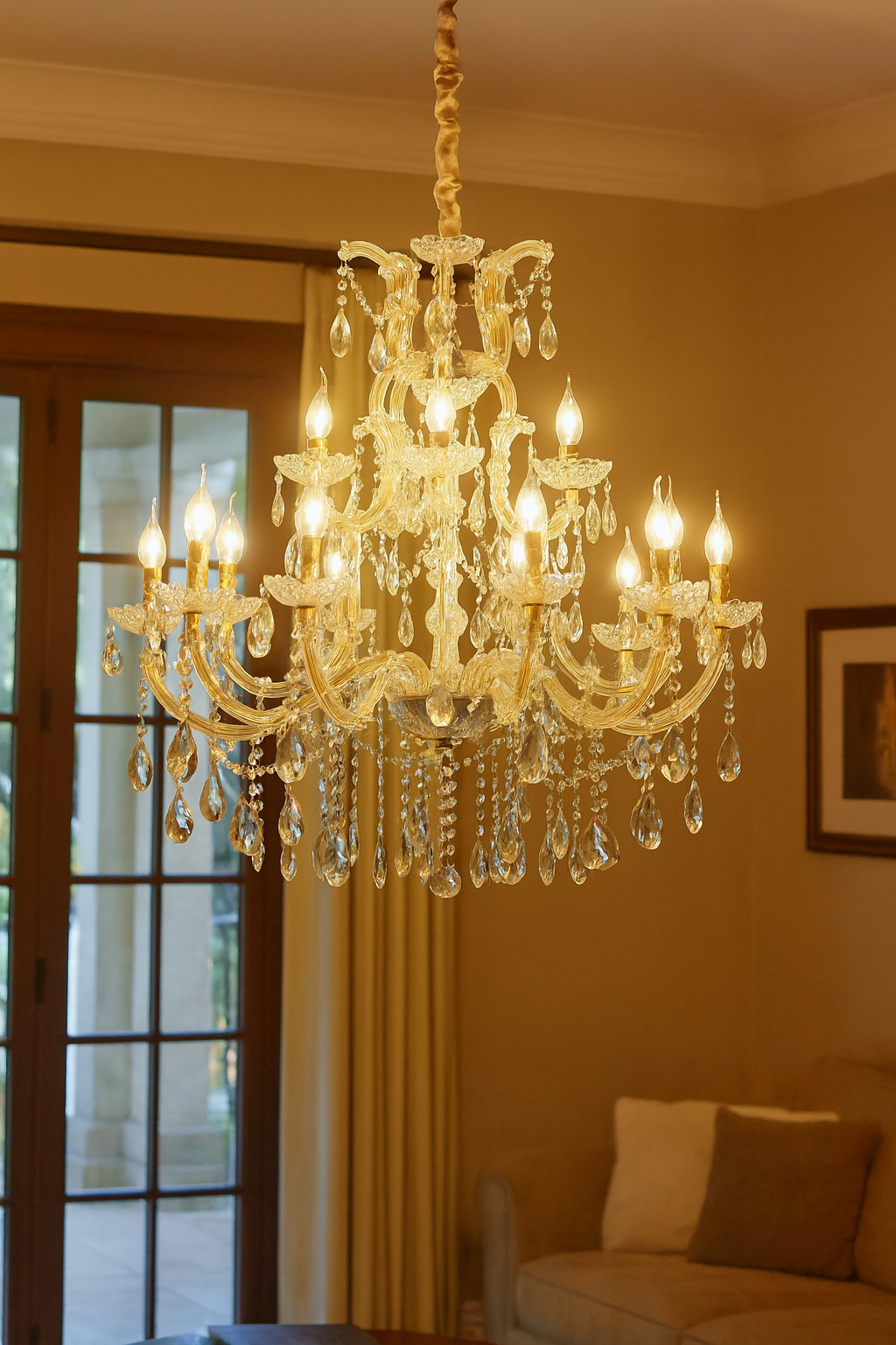 HDC 13 Lights Imperial Crystal Crown Italian Chandelier For Living Room