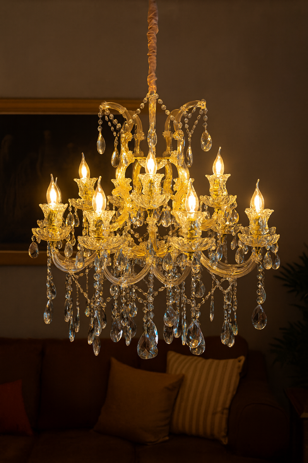 HDC 13 Lights Imperial Crystal Crown Italian Chandelier For Living Room
