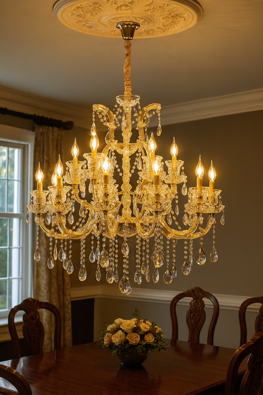 HDC 16 Lights Imperial Crystal Crown Italian Chandelier For Dining Room