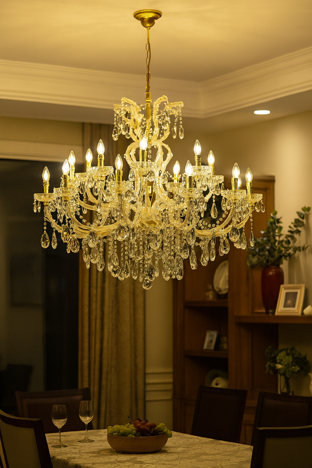 HDC 19 Lights Imperial Crystal Crown Italian Chandelier For Dining Room