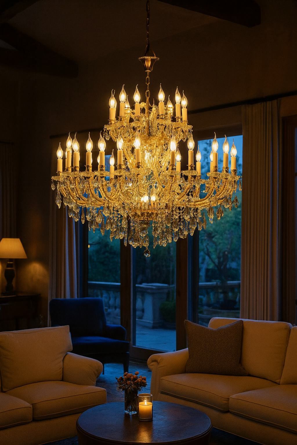 HDC 25 Lights Imperial Crystal Crown Italian Chandelier For Dining Room