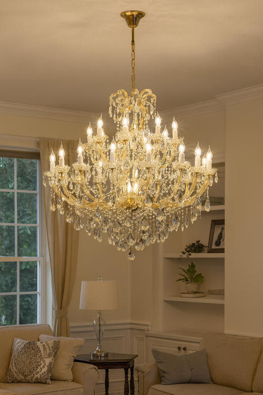 HDC 25 Lights Imperial Crystal Crown Italian Chandelier For Dining Room
