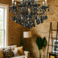 HDC 9 Lights Elegant Smoke Crystal Italian Chandelier For Living Room