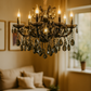 HDC 9 Lights Elegant Smoke Crystal Italian Chandelier For Living Room