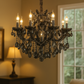 HDC 9 Lights Elegant Smoke Crystal Italian Chandelier For Living Room