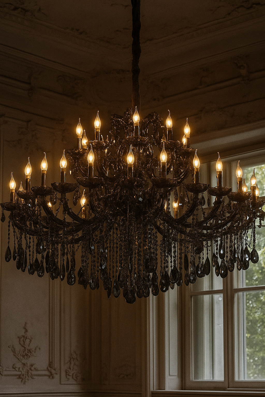 HDC 25 Lights Smoke Crystal Italian Chandelier For Living Room