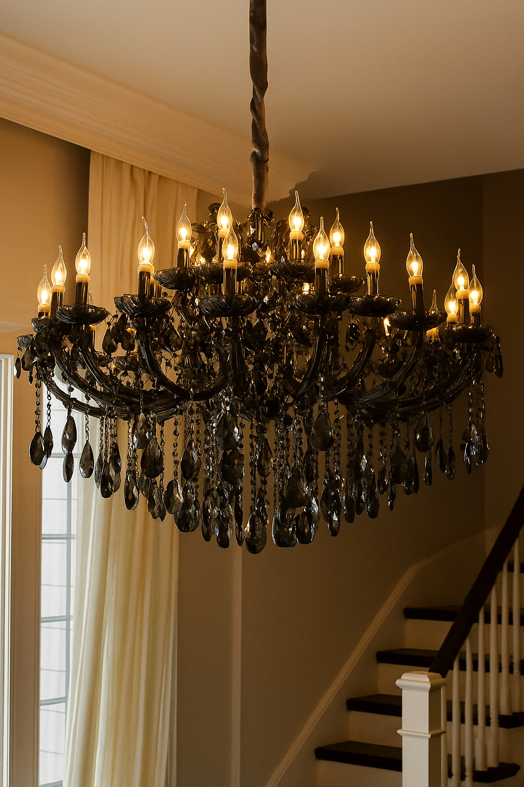 HDC 25 Lights Smoke Crystal Italian Chandelier For Living Room