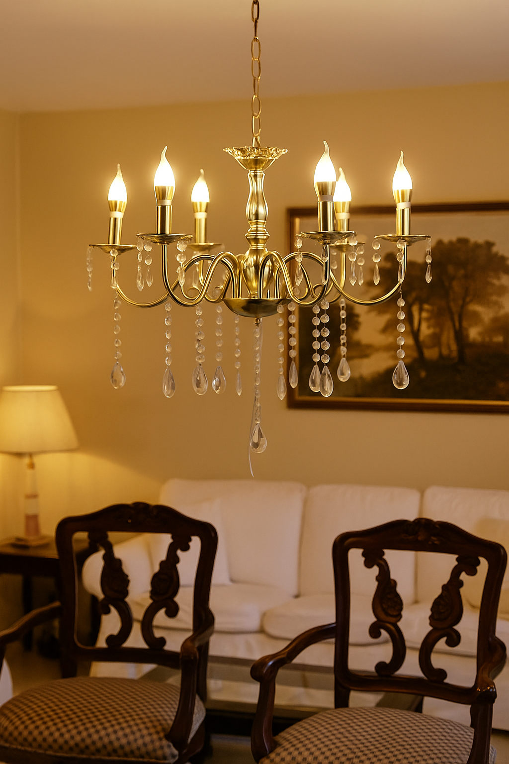 HDC 6 Lights Elegant Classic Metal Italian Chandelier For Living Room
