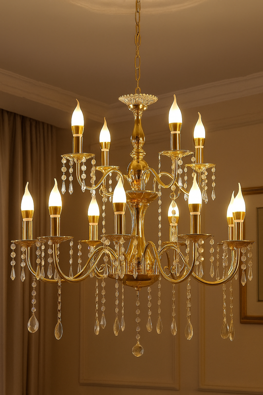 HDC 12 Lights Elegant Classic Metal Italian Chandelier For Living Room